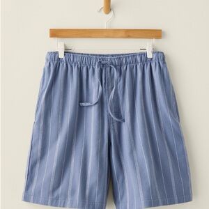 Blue Striped Flannel Pajamas Shorts